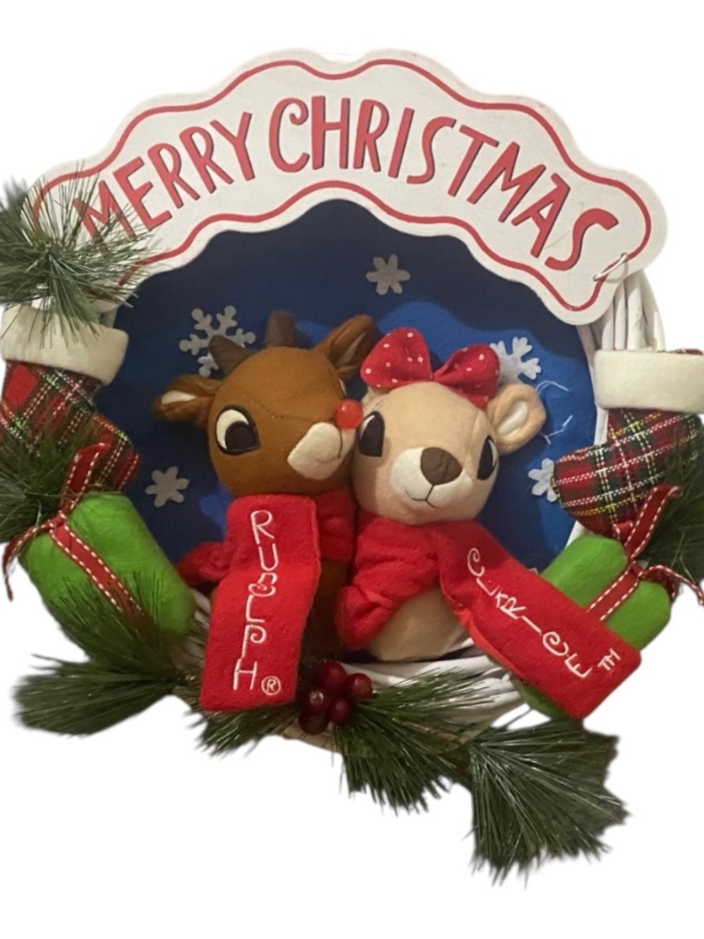Reindeer Christmas Door Wreath